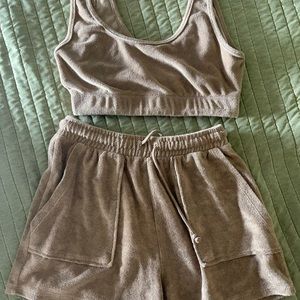 ZARA 2-piece Terry Cloth Set (toffee) SIZE MEDIUM
